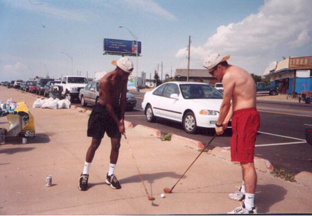 dougy and michal golf